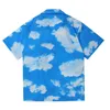 UNCLEDONJM Camisa extragrande con cielo azul y nubes blancas, ropa de Hip Hop para hombres, camisa con botones para hombres, SUR-97021294T de manga corta 2021