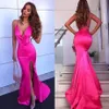 Sexy Backless Spaghetti Mermaid Prom Dress Cheap Deep V Neck High Side Slit Evening Dress Newest Pageant Gown BM0900223Z