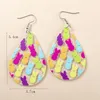 Boucles d'oreilles pendantes 1 paire de pâques imprimé Plaid goutte femelle mignon dessin animé en plastique mode bijoux cadeaux en gros