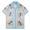 Summer Mens tiger printed Shirts New Designers Bowling Men women Fashion Flower Hawaiian silk Business shirt Casual Shirts Slim Fi229b