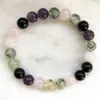 MG0872 Bracciale in prehnite con tormalina nera di grado A da 8 mm Bracciale da donna con energia energetica al quarzo rosa Regalo per la festa della mamma330Z