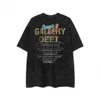 Galleries Dept Harajuku 23SS Vintage Washed Gold Stamp Letters Cruise Liner Tryckt logotyp T -shirt Löst överdimensionerad hiphop unisex Kort ärm tees fuj