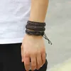 Charm Bracelets 6 Pieces Leather Men Bracelet Stylish Replacement Fashionable Boys Dating Walking Travelling Wrist Chain Birthday Gift