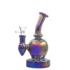 60 Stück Glasbong Dab Rig 7 Zoll bunter Regenbogen 14 mm weiblich dick Aschenfänger Wasserpfeifen Inline Perc Recycler Wasserpfeifen mit männlichen Glasölbrennerrohren