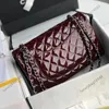 امرأة مصممة كروس كيس سلسلة أكياس CC 2.55 CF 1112 FLAP BAG LADY BURGUNDY COTTER COTTER BACS Diamond Lattic