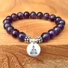 SN1062 Top pulsera de amatista Yoga mujeres joyería de amatista Chakra cristales curativos adicciones insomnio muñeca Mala cuentas Jewelry275H