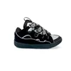 Curb Sneakers Low-top Lace-up 90s-inspired Skater Silhouette in Leather Mesh Suede with Oversized Tongue and Zigzag Laces