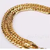 Högkvalitativ 24k gul guldfylld herrhalsband solid kubansk trottoarkedja smycken 23 6 11mm i följd av s champi217e