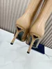 2023 Opyum Kniestiefel Schuhe Opyum Booties 8,5 High Heels Damen Herbst Kalbsleder Spitzschuh Sechs Zoll Marken mit Box 34-42