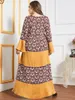 Roupas étnicas Ramadan Eid Mubarak Abaya Dubai Turquia Islam Muçulmano Amarelo Hijab Vestido Longo Kaftan Abayas para Mulheres Vestidos Robe Longue