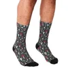 Chaussettes pour hommes Motif de champignons de minuit drôle imprimé Hip Hop Hommes Heureux Mignon Garçons Style de rue Fou For263W