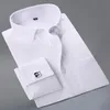 Hele-2020 Nieuwe Franse Manchet Knop Mannen Overhemden Klassieke Lange Mouw Formele Zakelijke Mode Shirts Camisa Masculina Cuffli232T