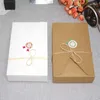 Cadeau cadeau 10pcs / lot 19.5cmx12.3cmx3.8cm Boîte de papier kraft Type d'enveloppe Boîtes en carton Paquet pour carte d'invitation de fête de mariage