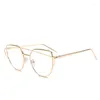 Sonnenbrillenrahmen Qualität Vintage Cat Eye Brille Klare Linse Männer Frauen Mode Gold Metallrahmen Brillen Übergroße Schwarz 2023