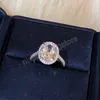 Enkel simulering Rhinestone Ring Silver Color Big Crystal Rings Women Bridal Wedding Engagement Rings Smyckesgåvor Tillbehör