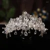 Hair Clips Luxury Bridal Crowns Women Tiaras Rhinestone Crystal Pageant Diadem Earrings Bride Headband Wedding Accessories Headdress