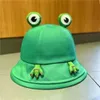 Chapeau de grenouille mignon pour femmes, version coréenne de tous les chapeaux de pêcheur, dessin animé pour étudiants, visière de protection solaire, chapeau de bassin, printemps et été