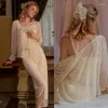 Mulheres sleepwear 3 peça sexy mulheres pamajas conjuntos gaze laço noite vestido casa terno loungewear nightgown vitoriano nightdress 2023