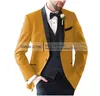 Ternos masculinos emendados 3 peças blazer colete calças único breasted smoking baile de formatura festa formal casamento cintura calças usar padrinhos