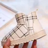 Stiefel Baby Mädchen Casual Schnee Vielseitig Winter Koreanischen Stil Lila Einfache Wasserdichte Kinder Mode Jungen Runde Zehe Knöchel 230915