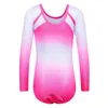 Stage Wear Baohulu Sparkle Ballet Justaucorps Paillettes Gymnastique Body À Manches Longues Tenue De Pratique Couleur Dégradée Danse