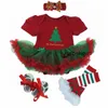 Комплекты одежды Born Christmas Clothes Комплект для маленьких девочек My First Платье-пачка с рюшами Born 230915