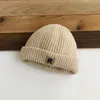 CAPS HATS SOLID FÄRG VARM KNITNING BARN S CAP Autumn Winter R Letter Melon för Baby Korean Casual Boys Girls Brimless Hat Beanie 230915