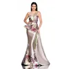 New European and American women's evening dress banquet women's temperament annual meeting 3D printing embroidered dress248l