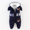 Ensembles de vêtements 2023 précipité bébé dessin animé de noël automne hiver chaud sweat-shirt pantalon 3 pièces infantile enfants enfants sport costume vêtements 230915