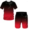 Survêtements pour hommes Survêtement d'été Scorpion 3D Imprimer T-shirt Shorts Ensembles 2 pièces Mode Streetwear Homme Sportswear Costumes Vêtements surdimensionnés