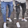 I-SHOW Мужские потертые джинсы скинни Дизайнерские мужские джинсы Slim Rock Revival Прямые мужские джинсы в стиле хип-хоп TF806212A