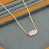 Pendant Necklaces Necklace Pink Color Druse Real Gold Plated Dangles Glitter Jewelries Letter Gift with Free Dust Bag