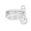 Moda puro argento sterling 925 tripli cerchi e spilla da balia anello micro cuibc zirconi pietra donne belle gioielli di marca Cluster Ring240Q