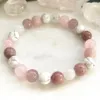 MG0881 Yeni Tasarım Kadın Çilek Kristal Bilezik Aynesi Howlite Rose Quzrz Karışık Taş Bilezik2808