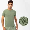 Traje de yoga Lulus Camisas para correr Medias deportivas de compresión Gimnasio Gimnasio Fútbol Hombre Jersey Ropa deportiva Secado rápido Deporte Camiseta Top Lululemens Moda todo fósforo