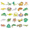 50 Uds. Pegatina de animales de dibujos animados de lagarto PVC creativo impermeable diy decoración de monopatín con personalidad