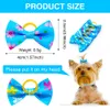 Abbigliamento per cani 102030PCS Serie blu Fiocchi Piccoli fiocchi per capelli con elastici Simpatico cucciolo di animale domestico per copricapo 230915