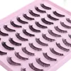 Tjock Natural Russian Curly Eyelashes Extensions Soft Light Handmade återanvändbara flerskikt 3D Curled Fake Lashes Fluffy Wispy Beauty Supply