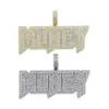 Collier pour hommes avec pendentif lettre d'argent glacé Hip Hop