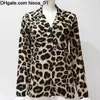 Blusa longa de chiffon manga sexy blusa com estampa de leopardo gola virada para baixo camisa de escritório túnica casual solta tops plus size