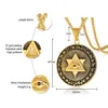 Pendant Necklaces Triangle Illuminati All Eyes Gold Stainless Steel Masonic Necklace Star Of David Round Pendants Men Hip Hop Jewe296C