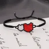 Link Armbänder Mode Lässig Charm Armband Männer Herz Muster Seil Kette Frauen Schmuck Zubehör Acryl Perlen