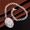 gift 925 silver Closed circular carving Bracelet DFMCH349 Brand new fashion 925 sterling silver Chain link bracelets high241T