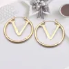 Designer Hoop Earrings Studs Design Big Round Earring Titanium Steel Gold Plated Stud Luxury Earrings for Women Party Gifts