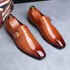 Herren-Retro-Casual-Business-Schuhe, Mikrofaser-Leder, quadratische Zehenpartie, Slip-on-Schnalle, Herrenkleid, Büro, flach, Hochzeit, Party, Oxfords für Jungen, Party-Schuhe