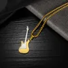 Collier de guitare en acier titane pour hommes femmes mode rue classique à la mode pendentif chaîne colliers hip-hop fête bijoux en gros YMN040