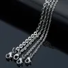 на 100 шт./лот, цельная нержавеющая сталь, серебряный тон, 1, 5 мм, 2 мм, 2, 3 мм, прочная плоская овальная цепочка, ожерелье, женские украшения, 18 дюймов -28275s