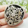 New Luxurious Tiger Animal Pendant Brooch Pin Clear Rhinestone Crystal Gold Tone314t