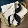 22SS H-Twilly Designer Twill Silk Double Sided Scarf Headband för kvinnor Fashion Long Handle Bag Scarves Paris Axel Tote Bagage Ribbon Head Wraps AA888