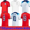 ENGLANDS Fußballtrikot 150 Jahr 22 23 Jubiläum KANE STERLING RASHFORD SANCHO GREALISH MOUNT FODEN ENGLANDS Fußballtrikot 2023 BELLINGHAM Herren KINDERuniform